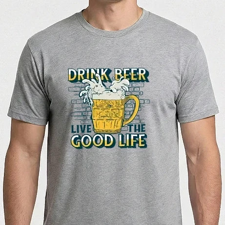 Férfi Imperial póló - Drink Beer Live The Good Life