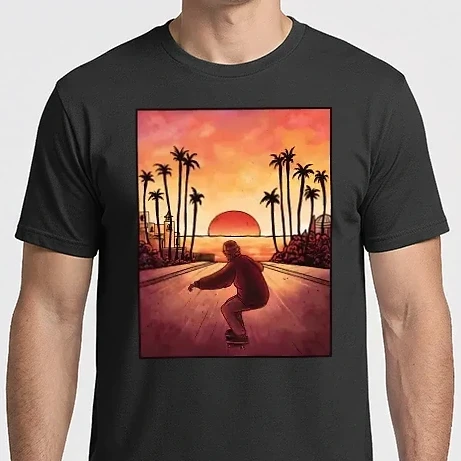 Férfi Imperial póló - Gördeszkás Naplemente