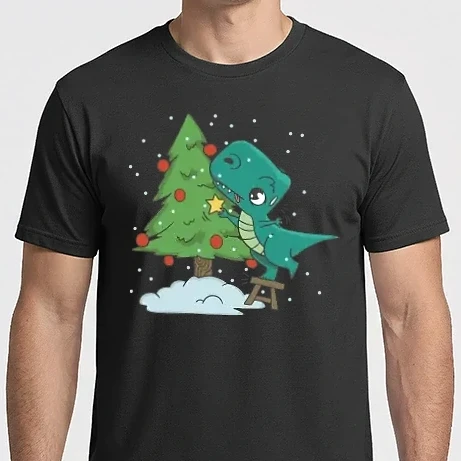 Férfi Imperial póló - T-rex Karácsonyfa díszítés