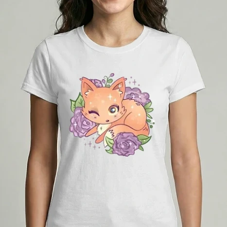 Női Imperial póló - Cuki Anime Róka