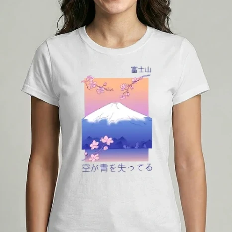 Női Imperial póló - Anime Vaporwave hegy