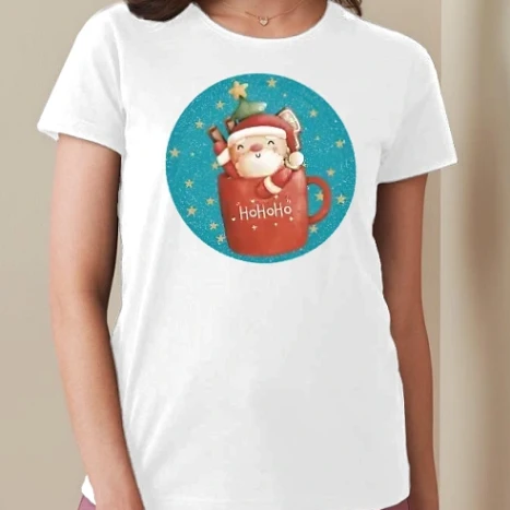 Női prémium kerek nyakú póló  - Merry Christmas_17
