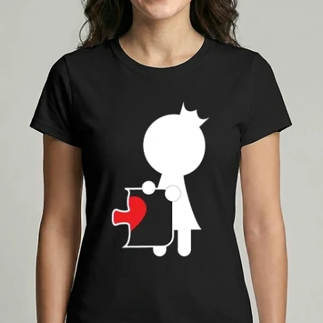 Női Imperial póló - Puzzle páros minta - lány