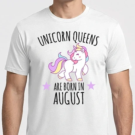 Férfi Imperial póló - Unicorn queens are born in - August