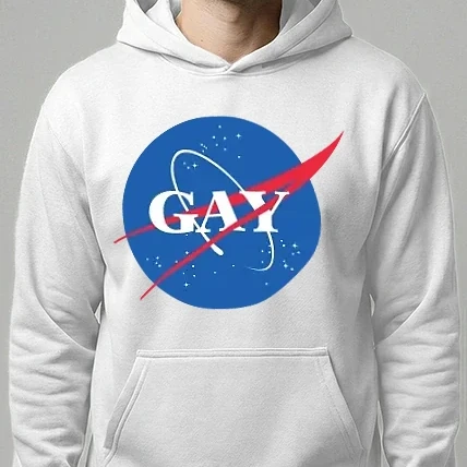 Férfi kapucnis pulóver - GAY (NASA stílus)