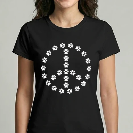 Női Imperial póló - Peace jel mancsokból