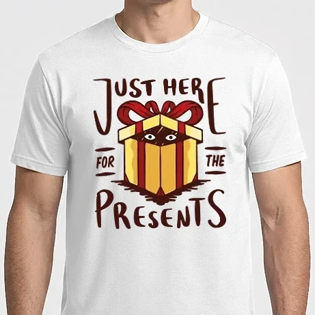 Férfi Imperial póló - Just here for the presents karácsonyi póló