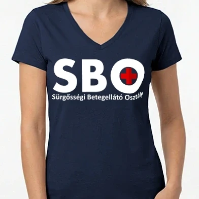 Női V-nyakú póló - SBO (white) 