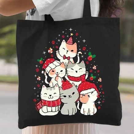 Vászontáska - Karácsonyi cicák