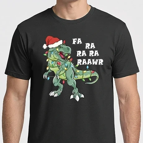 Férfi Imperial póló - Mikulás sapkás dínó 