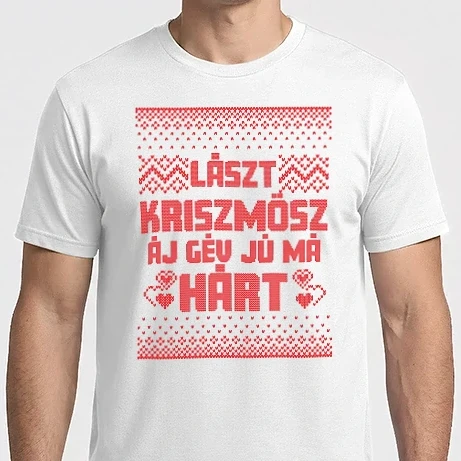 Férfi Imperial póló - Karácsonyi csúnya pulcsi Lászt Kriszmösz piros