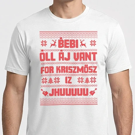 Férfi Imperial póló - Karácsonyi csúnya pulcsi Ól áj vant for kriszmösz piros