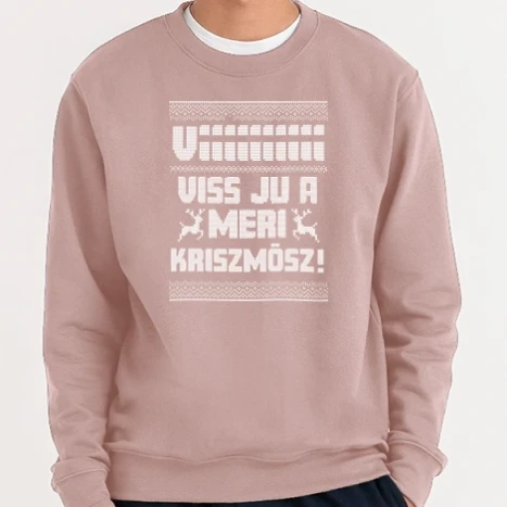 Férfi kerek nyakú pulóver - Karácsonyi csúnya pulcsi Vííííí vis jú a meri kriszmösz