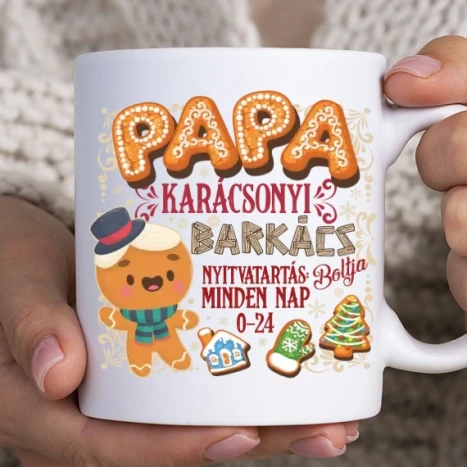 Fehér bögre - Papa karácsonyi barkácsbolt bögre méret