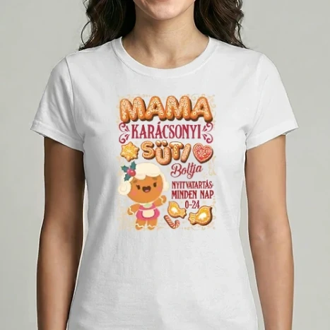 Női Imperial póló - Mama karácsonyi sütiboltja póló méret