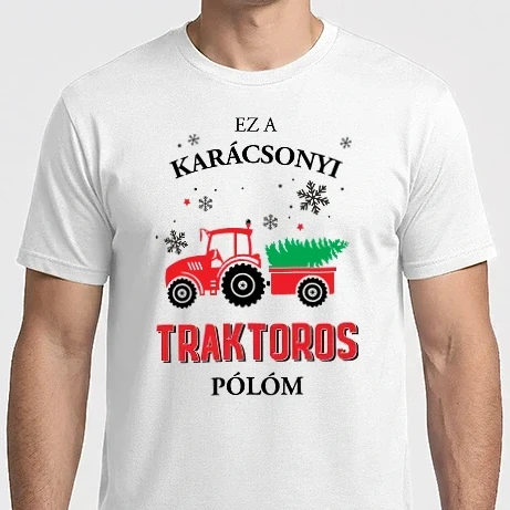 Férfi Imperial póló - Karácsonyi traktoros póló