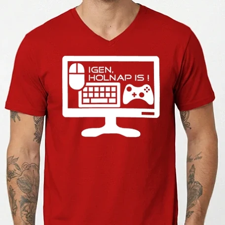 Férfi V-nyakú póló - gamer1