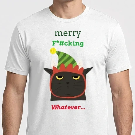 Férfi Imperial póló - Merry fucking whatever-antiszociális cica