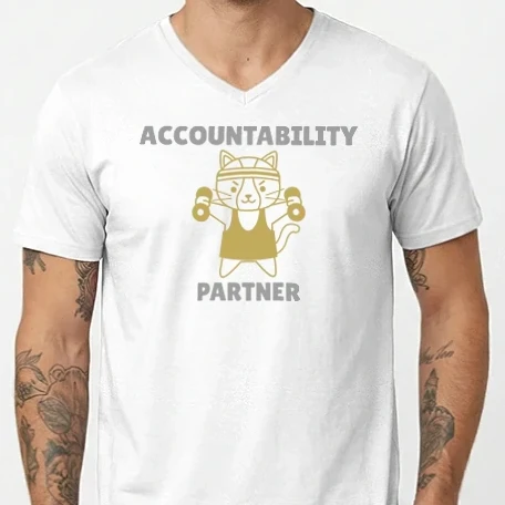 Férfi V-nyakú póló - Accountability partner- Számonkérő edző társ