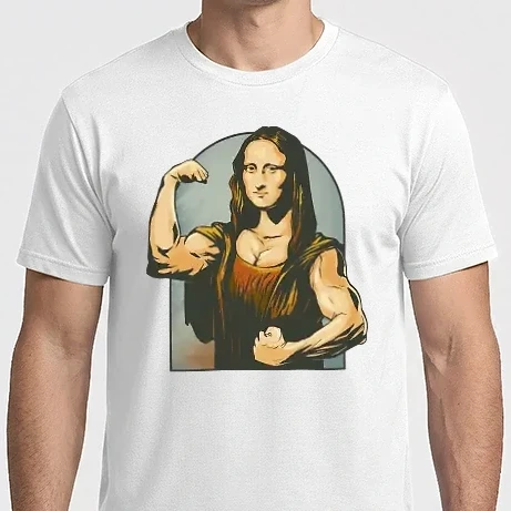 Férfi Imperial póló - Kigyúrt Mona Lisa