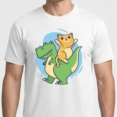 Férfi Imperial póló - T-rex és cica