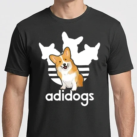 Férfi Imperial póló - Adidogs Corgi - fehér