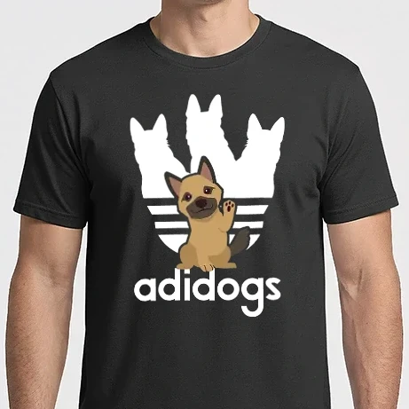 Férfi Imperial póló - Adidogs Németjuhász - fehér