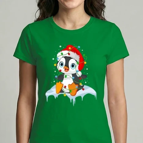 Női Imperial póló - Karácsonyi pingvin 