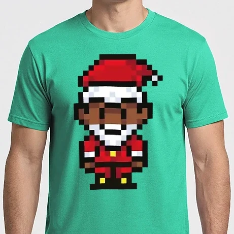 Férfi Imperial póló - 8bit pixel Mikulás