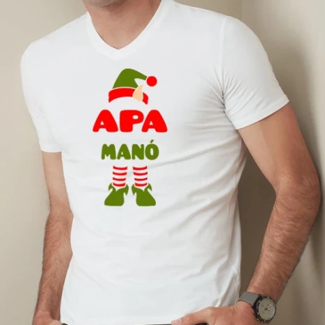 Férfi prémium fit V-nyakú póló - Apa manó