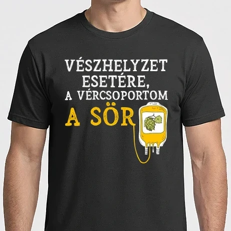 Férfi Imperial póló - Vészhelyzet esetére a vércsoportom a sör