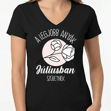 Női V-nyakú póló - Legjobb anyák rózsa  lght JÚLIUS