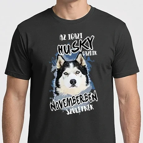Férfi Imperial póló - Az igazi HUSKY gazdik NOVEMBERben születnek 
