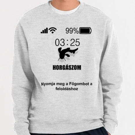 Férfi kerek nyakú pulóver - telefon horgász