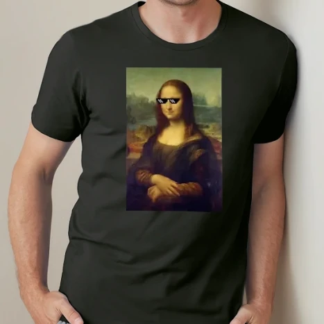 Férfi prémium fit kerek nyakú póló - Mona Lisa ( Thug Life )