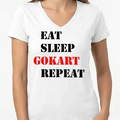 Női V-nyakú póló - gokart repeat 2.