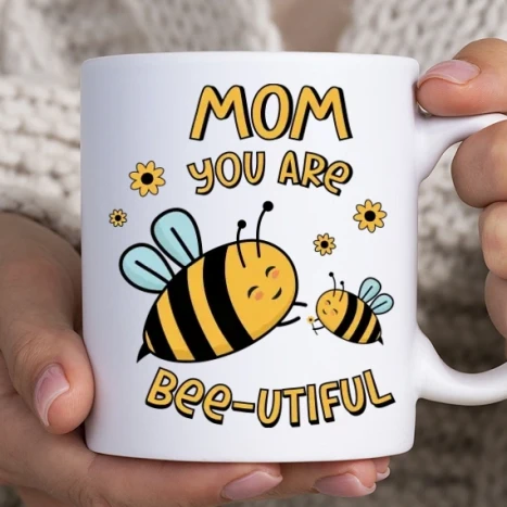 Fehér bögre - Mom, you are bee-utiful