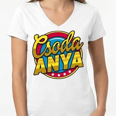 Női V-nyakú póló - Csoda Anya