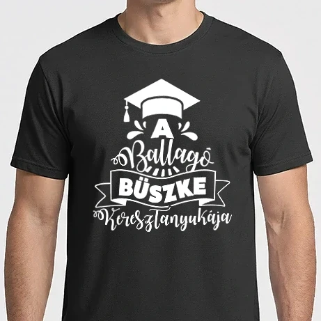 Férfi Imperial póló - Ballagó Család fehér KERESZTANYA