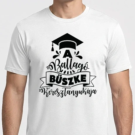 Férfi Imperial póló - Ballagó Család fekete KERESZTANYA