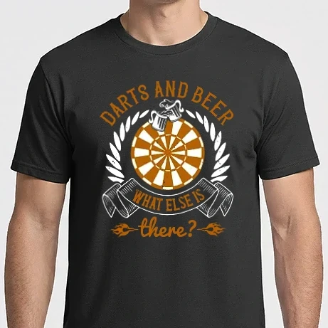 Férfi Imperial póló - Darts And beer what else is there-01