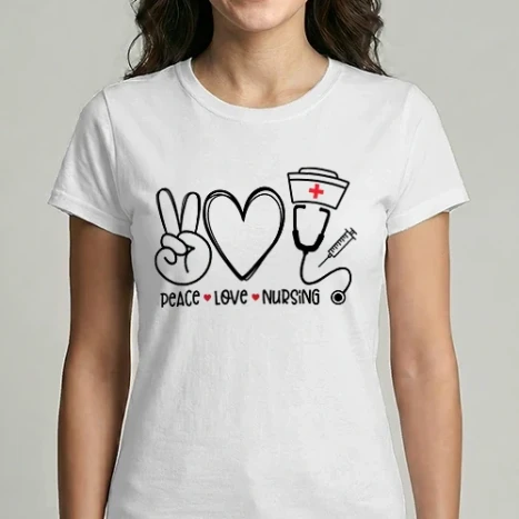 Női Imperial póló - Peace love Nursing