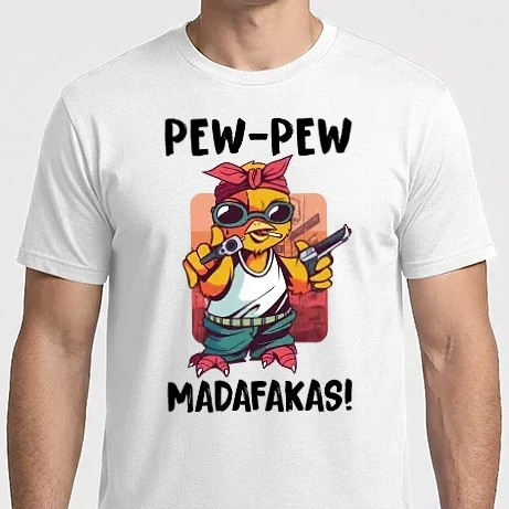 Férfi Imperial póló - Pew Pew Madafakas Csirke white