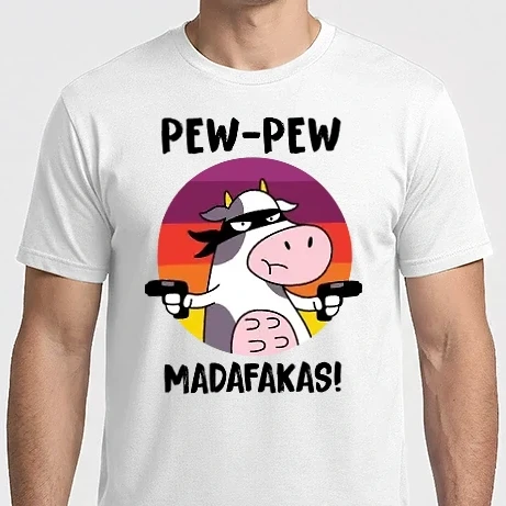 Férfi Imperial póló - Pew Pew Madafakas Tehén white