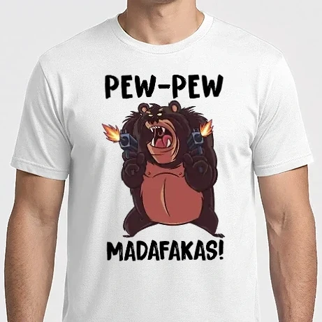 Férfi Imperial póló - Pew Pew Madafakas Medve white