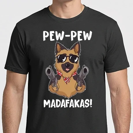 Férfi Imperial póló - Pew Pew Madafakas Németjuhász