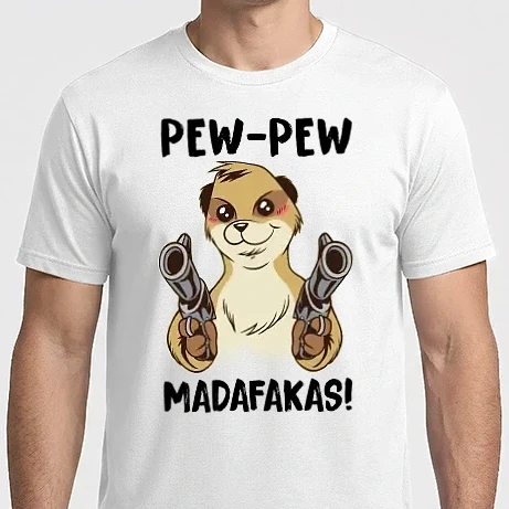 Férfi Imperial póló - Pew Pew Madafakas Szurikáta white