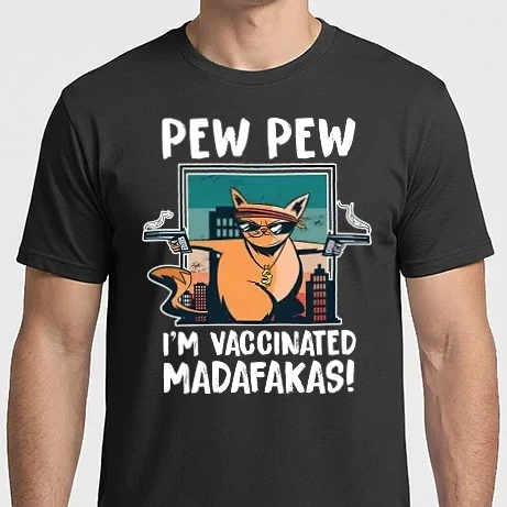 Férfi Imperial póló - Pew Pew I'm Vaccinated Madafakas