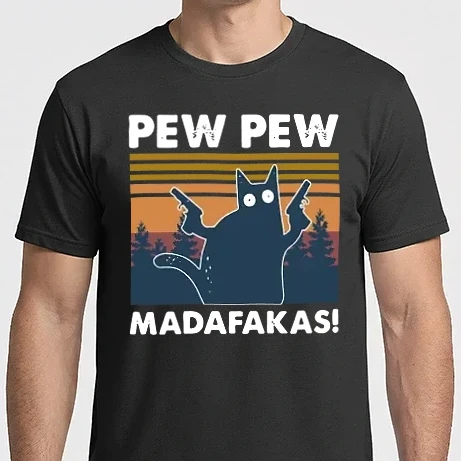 Férfi Imperial póló - PEW PEW MADAFAKA sötét színre