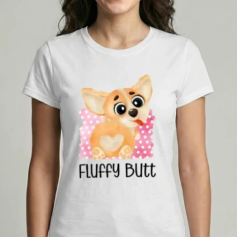Női Imperial póló - Fluffy butt Corgi